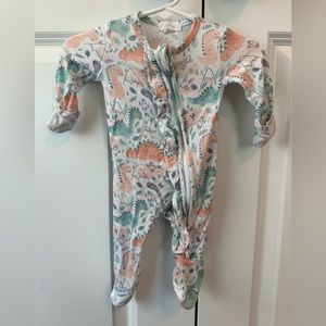 Angel Dear Pink Dinosaur 2 Way Zippered Footie (Size Newborn)